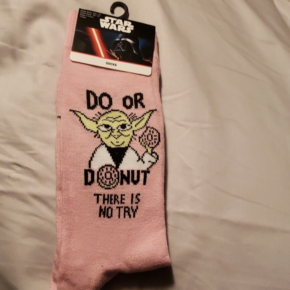 Star Wars Pink Yoda Donut Socks